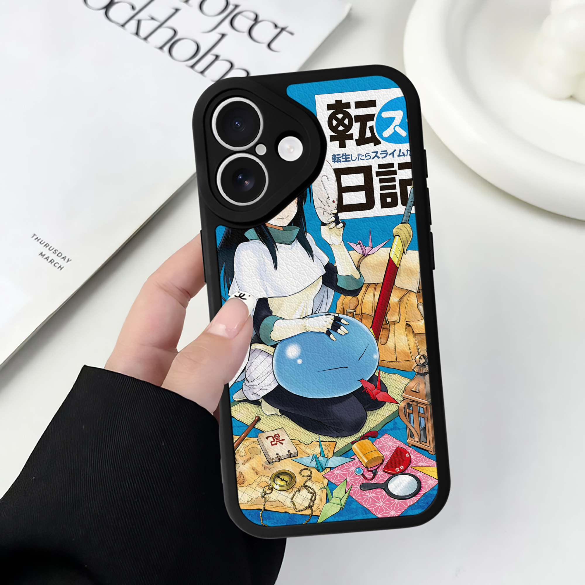 （画像用） 転スラ Regarding Reincarnated to Slime 【iPhone 16シリーズ対応】シリコンスマホケース（レザー調） 材質：シリコン